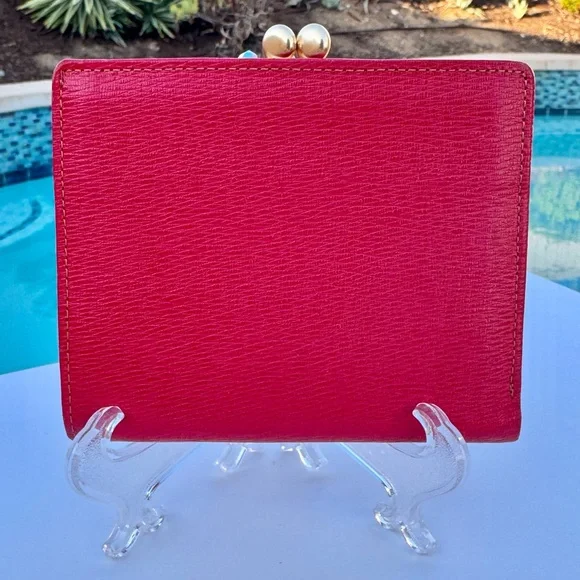 EUC Burberry red leather bifold wallet with COA - Picture 9 of 13